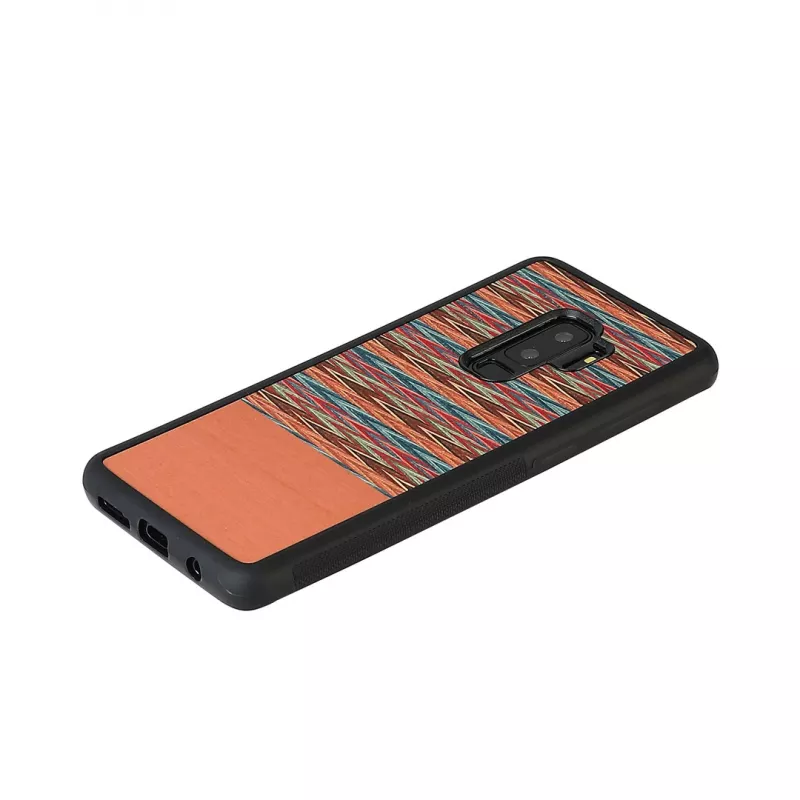 Funda para smartphone Man and Wood para Samsung Galaxy S9 Plus — cuadros marrones con borde negro