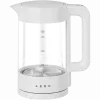 Hervidor de agua eléctrico, blanco, 220-240V, 1850-2200W, 1,7L, función mantener caliente 30 min., 40,60,80,90,100, panel de control en el asa