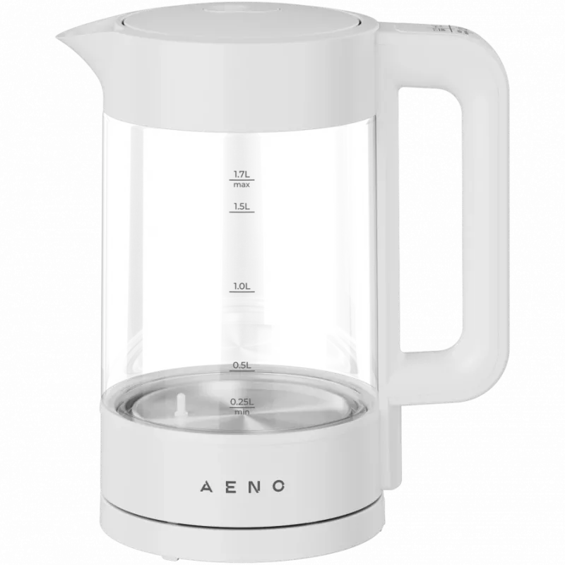 Hervidor de agua eléctrico, blanco, 220-240V, 1850-2200W, 1,7L, función mantener caliente 30 min., 40,60,80,90,100, panel de control en el asa