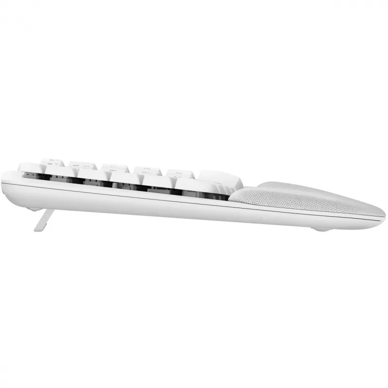 Logitech Wave Keys Teclado con reposamuñecas acolchado inalámbrico Bluetooth LE QWERTY blanco roto (PAN)