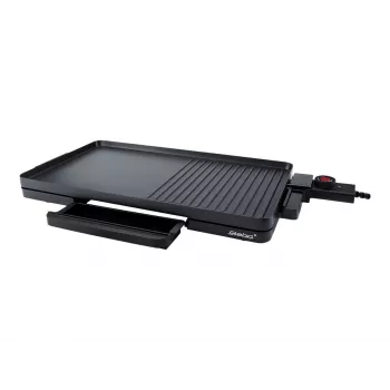 Parrilla eléctrica de mesa Steba VG 30 delgada con regulación de temperatura ajustable, negra