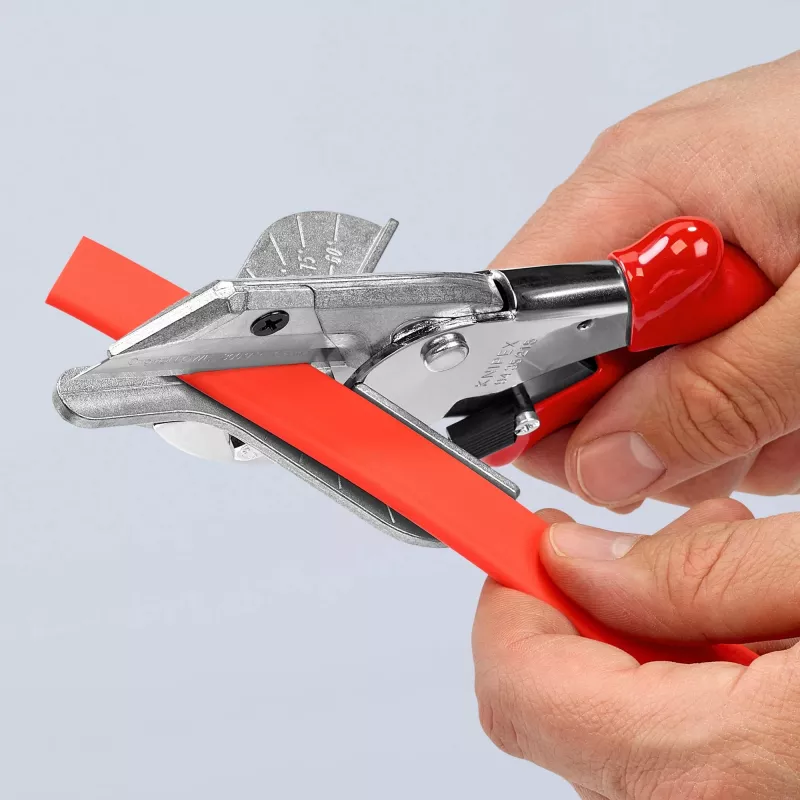 Knipex 94 35 215 Tijeras de ingletes para perfiles de plástico y goma, 215 mm