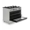 Cocina de gas y eléctrica de pie Ravanson KWGE-K90, 5 zonas de cocción, 90 cm, inox