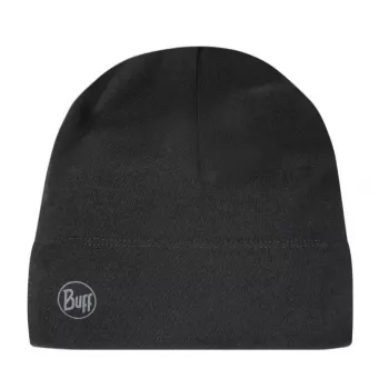 Gorro de punto Buff Merino Midweight — Solid negro, talla única, lana merino, otoño/invierno, deporte