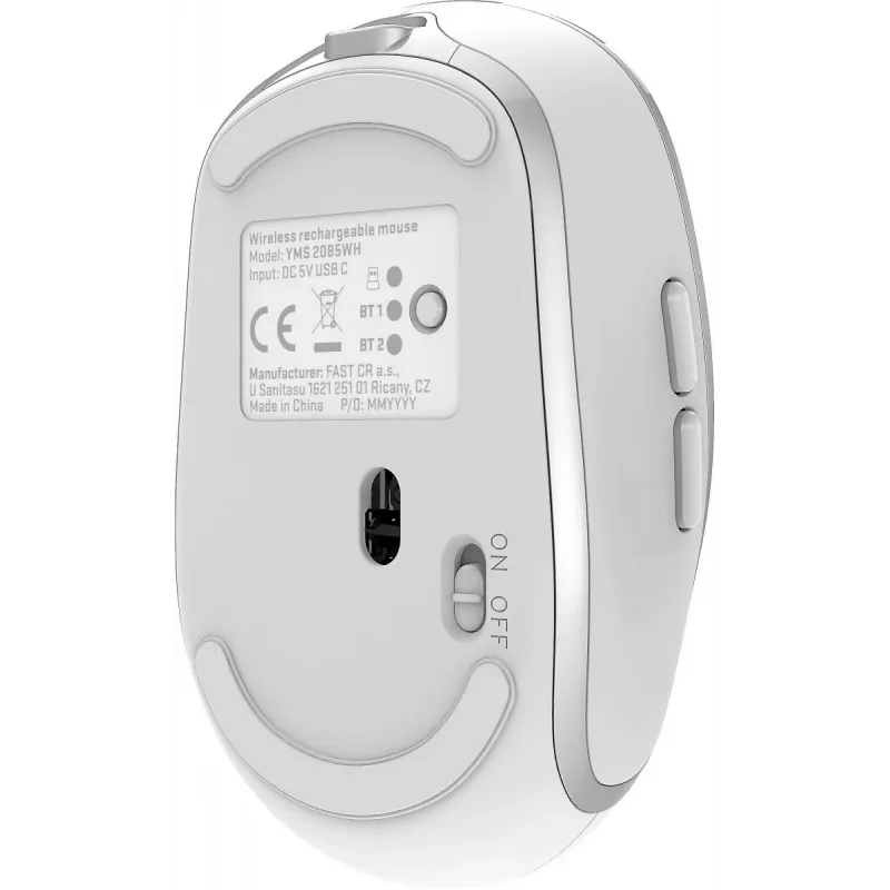 Ratón inalámbrico DUAL WiFi+Bluetooth, batería recargable, 5 botones
