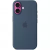 Apple MYY23ZM/A funda de silicona con MagSafe para iPhone 16, azul denim