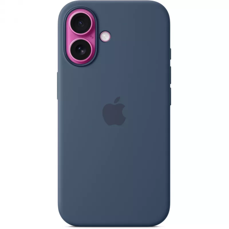 Apple MYY23ZM/A funda de silicona con MagSafe para iPhone 16, azul denim