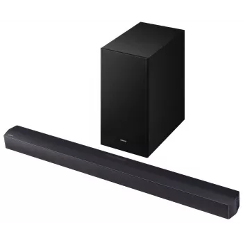 Barra de sonido Samsung HW-B450F/EN 2.1 canales Bluetooth con subwoofer inalámbrico, 300 W RMS, Dolby Audio, ARC