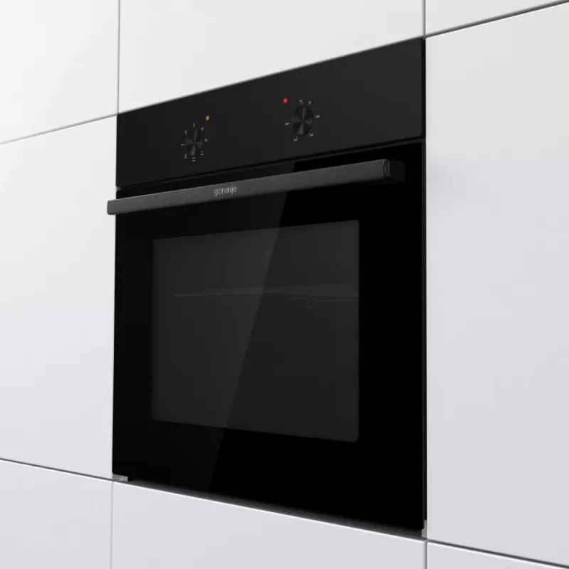 Horno Gorenje | BO6615E01B | 60 L | Eléctrico | EnamelClean | Teclas pulsables basculantes | Altura 59,5 cm | Anchura 59,5 cm | Negro