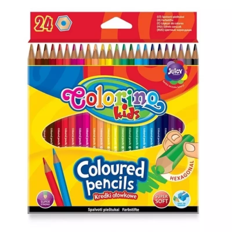 Lápices de colores hexagonales Colorino Kids 24 colores