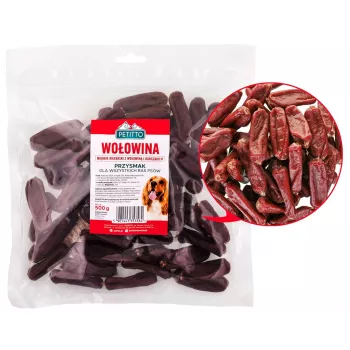 PETITTO salchichas blandas de ternera snack para perros, 500 g