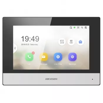 Portero automático con vídeo Hikvision DS-KH6320-WTE1 17,8 cm (7 pulgadas) negro, plateado