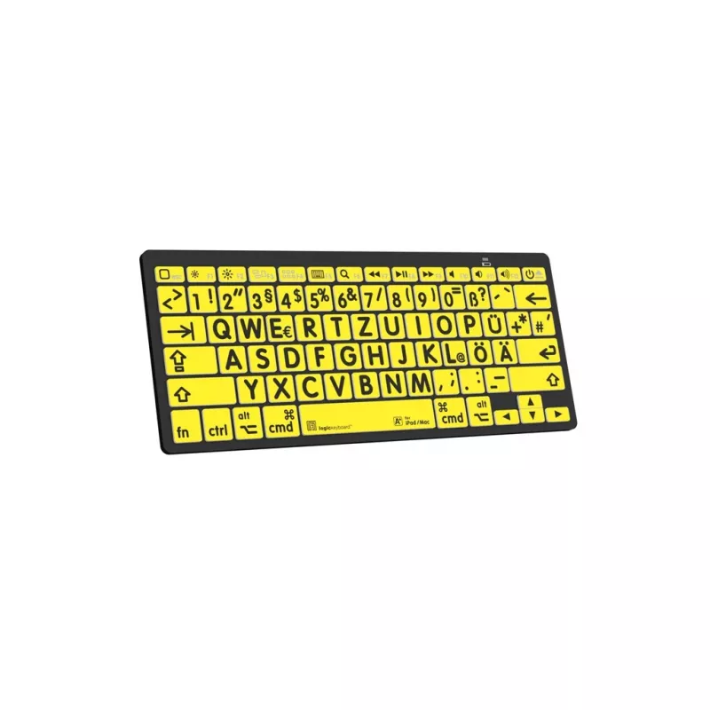 Teclado Logickeyboard LKB-LPBY-BTON-DE Bluetooth QWERTZ Alemán Negro - Amarillo (LKB-LPBY-BTON-DE)