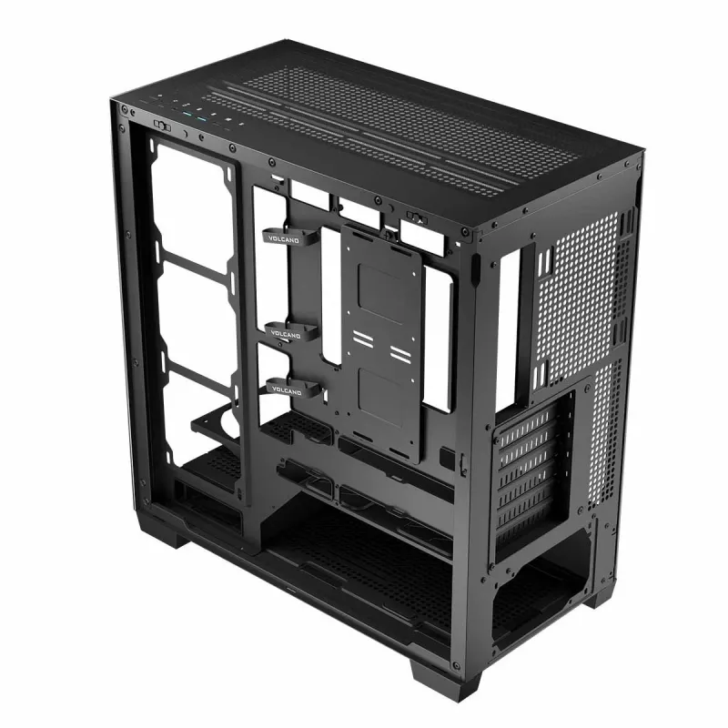 Caja de PC MODECOM Volcano Stellar NF ATX Midi Tower, cristal templado, negra, compatible con ATX/micro ATX, GPU hasta 420 mm, disipador de CPU 175 mm