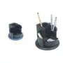 Organizador de bolígrafos helit Multi-Pen Cup Linear, 4 compartimentos, giratorio, negro de poliestireno, redondo, diámetro: 150 mm, altura: 112 mm (H6390595)