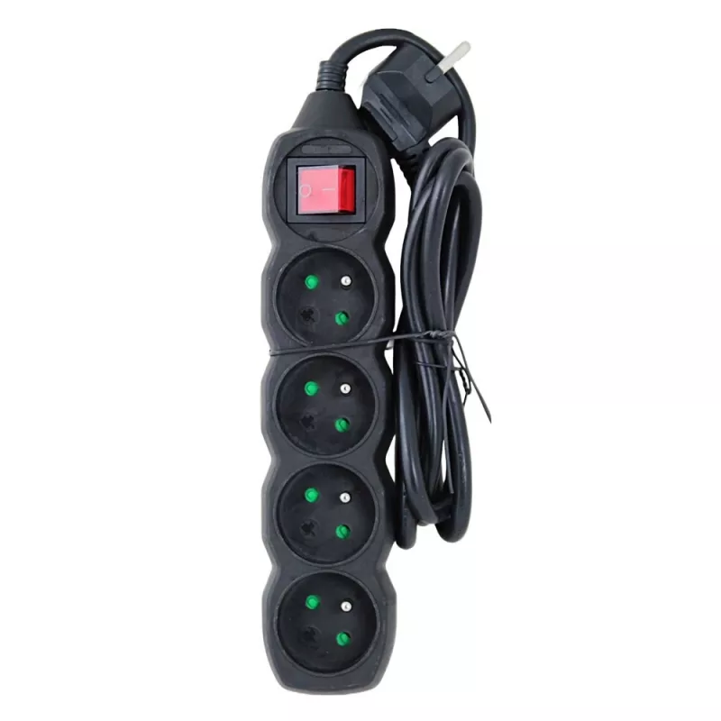 Alargador ESPERANZA ELK212K — cable de 1,5 m, 4 tomas tipo E, interior, negro