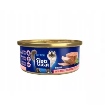 OptiVital Mini-Dose - gato adulto Mousse con salmón MSC 85g