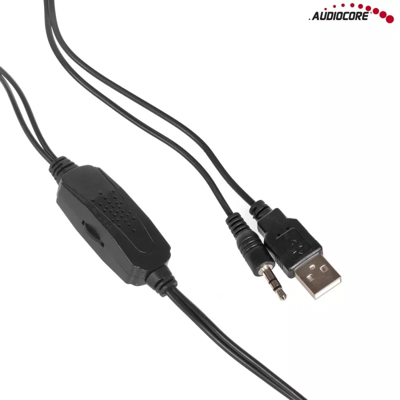 Audiocore AC865B altavoces USB 2.0 para ordenador, 6 W, negro/azul