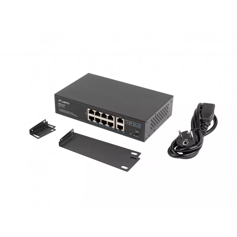 Switch no gestionado Lanberg RSFE-8P-2GE-120