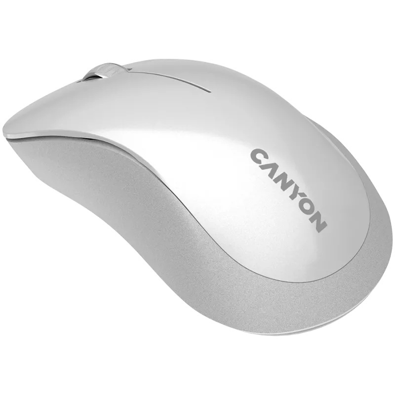 CANYON MW-11, ratón inalámbrico 2,4 GHz, con 3 botones, DPI 1200, pila: AAA*2 uds., blanco perla gris 67*109*38 mm 0,063 kg