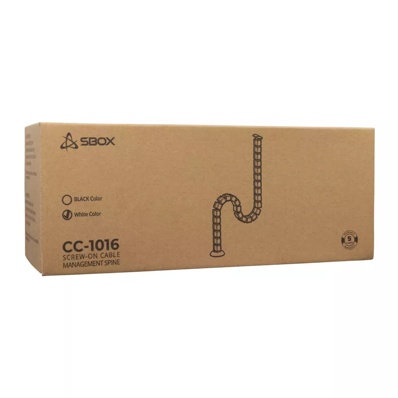 Gestión de cables SBOX CC-1016W blanco, 16 ranuras para cables de red y de alimentación