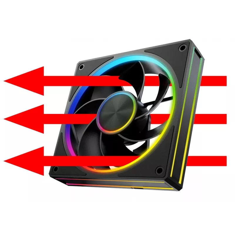 Ventilador de caja MODECOM VOLCANO LOOP 120 ARGB Reverse Fan negro 120 mm PWM 400–1400 RPM conector ARGB