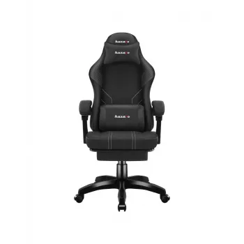 Silla gaming huzaro Force 3.7 Carbon negra — ergonómica, altura ajustable 107,5–116,5 cm, 5 ruedas, cojines lumbar y cervical
