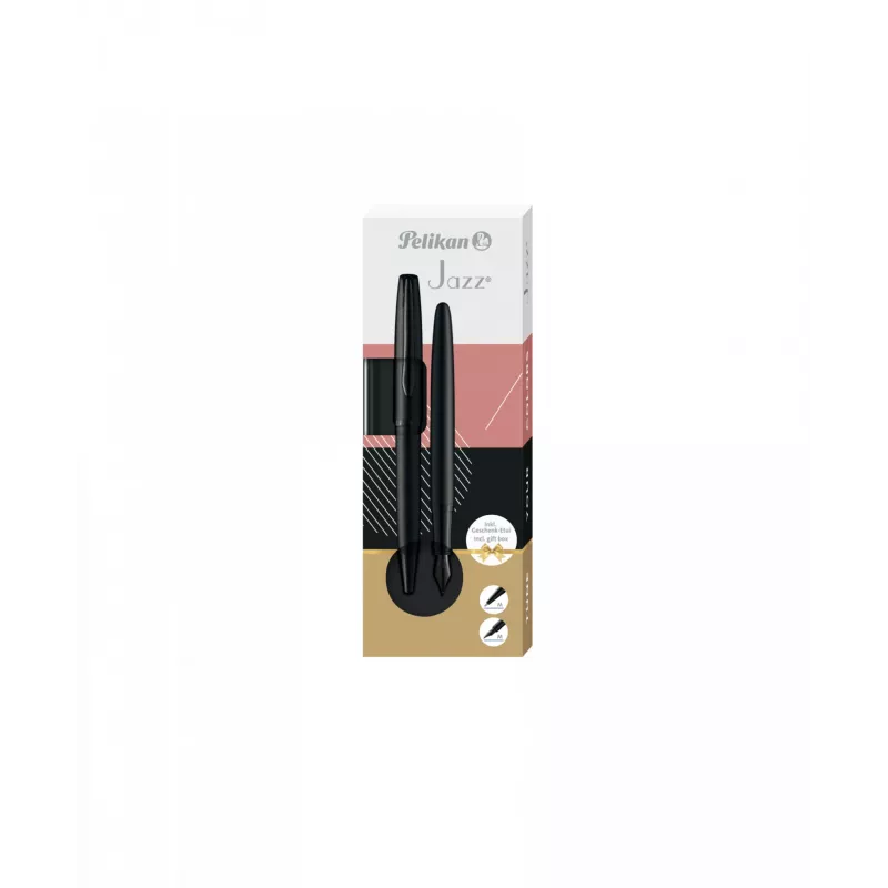Bolígrafo y pluma estilográfica Pelikan Jazz Noble Elegance negro 2 uds.