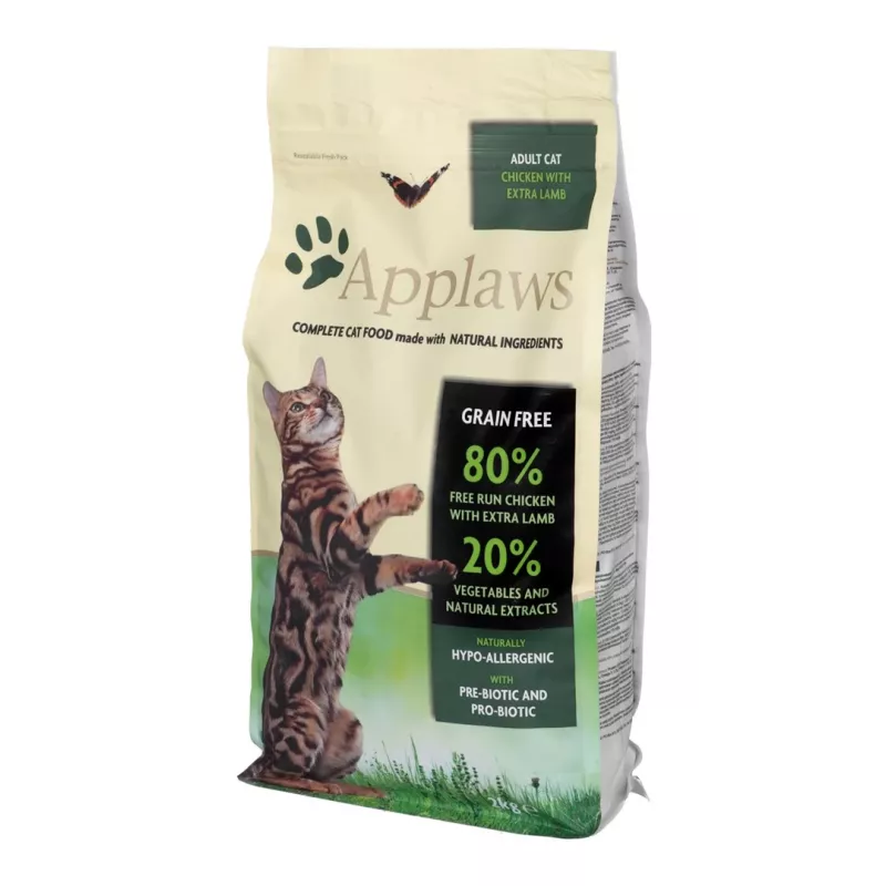 Comida seca para gatos Applaws Adult Chicken & Lamb 2 kg — sin cereales, 36 % proteína, 16 % grasa