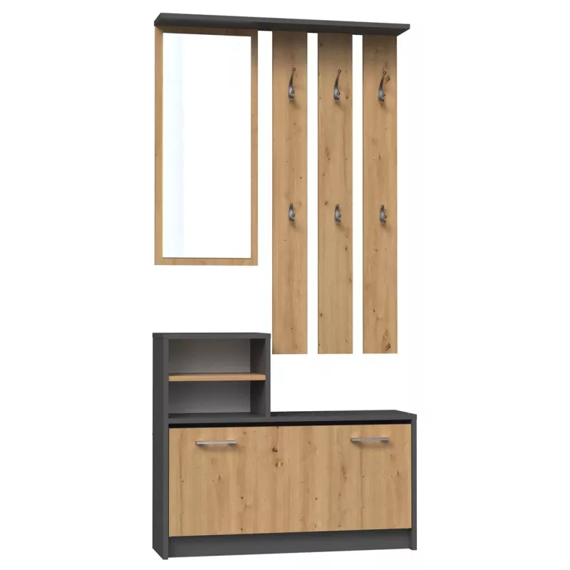 Armario recibidor top e shop GAR ANT/ART con 1 puerta batiente, 850×240×1600 mm