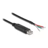 Cable adaptador DELOCK USB 2.0 Type-A a serie RS-485 2 m negro