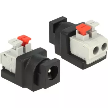 Adaptador de cable DeLOCK 65524 DC 5,5 x 2,1 mm negro plata