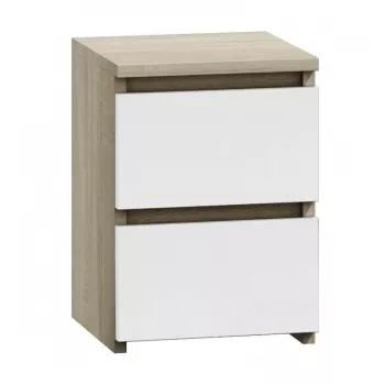Topeshop M2 SONOMA MIX mesita de noche 2 cajón(es) roble, blanco
