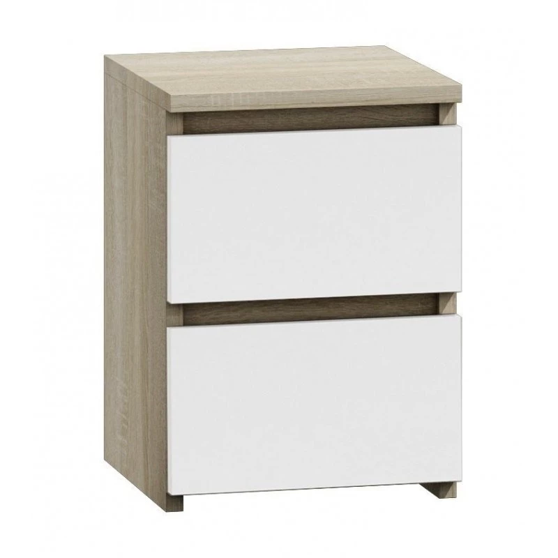 Topeshop M2 SONOMA MIX mesita de noche 2 cajón(es) roble, blanco