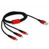 DeLOCK - cable solo para carga - Lightning / USB - USB (M) a Micro-USB tipo B, Lightning, USB-C (M) - 1,0 m - apantallado - negro (85892)