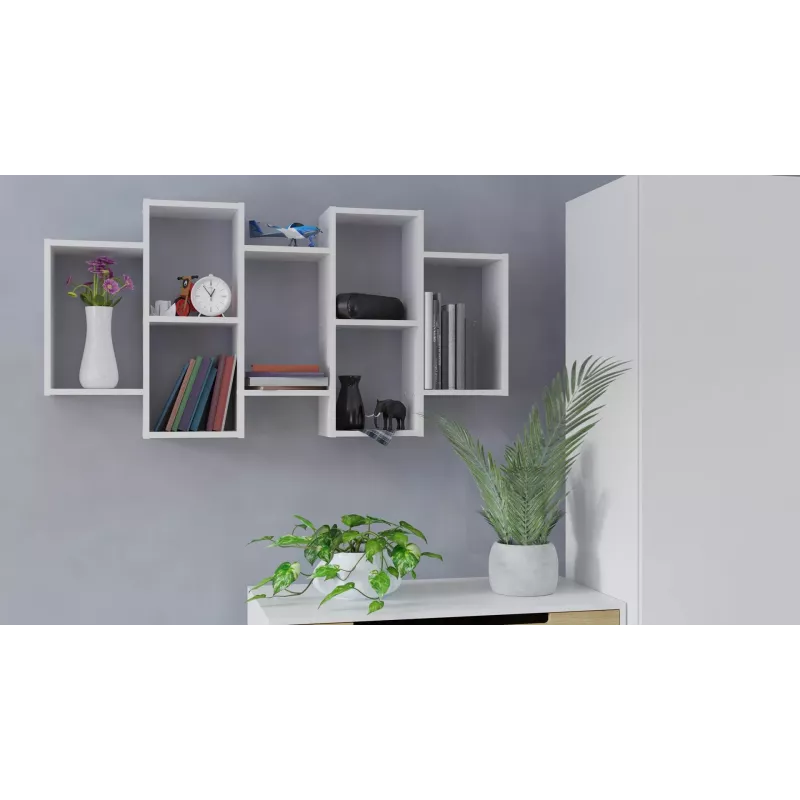 Estante flotante Top e Shop BILBAO 7.0 BI – tablero de partículas montado en pared, blanco
