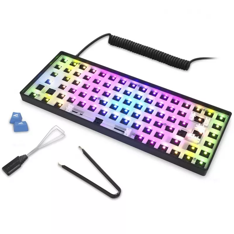 Sharkoon SKILLER SGK50 S3 Barebone Teclado gaming - teclado gaming totalmente personalizable con formato 75%, Hot-Swap, iluminación RGB, distribución QWERTZ