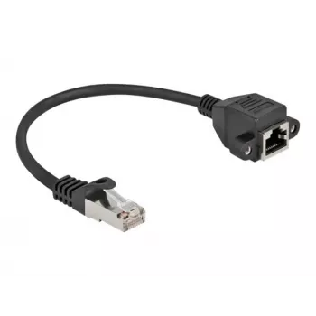 Cable de extensión de red DeLOCK Cat.6A 25 cm negro