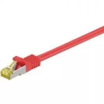 Cable de red Wentronic GoobayCat.7 cable sin conector, S/FTP (PiMF), rojo, 0,25 m - LSZH libre de halógenos, cobre, conector macho RJ45 (91571)