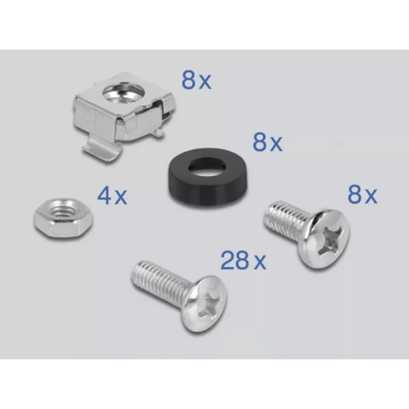 Delock kit de montaje en carril DIN - montaje en rack - negro - 4U - 48,3 cm (19