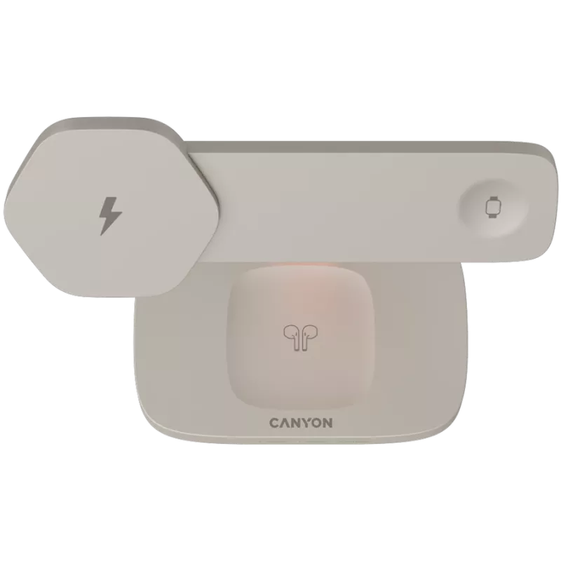 Canyon WCS-310 - Hexagon 310 - 3en1 - base de carga inalámbrica Qi para 3 dispositivos a la vez