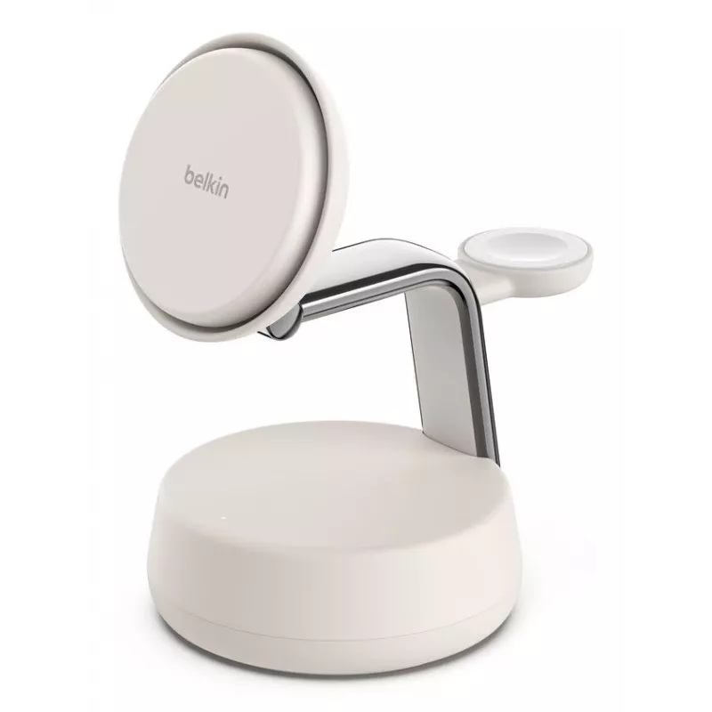 Cargador USB inalámbrico Belkin Qi2 WIZ040KQSD — 25 W, alimentación USB, cable de 1,5 m, blanco, para smartphone smartwatch auriculares monitor de actividad