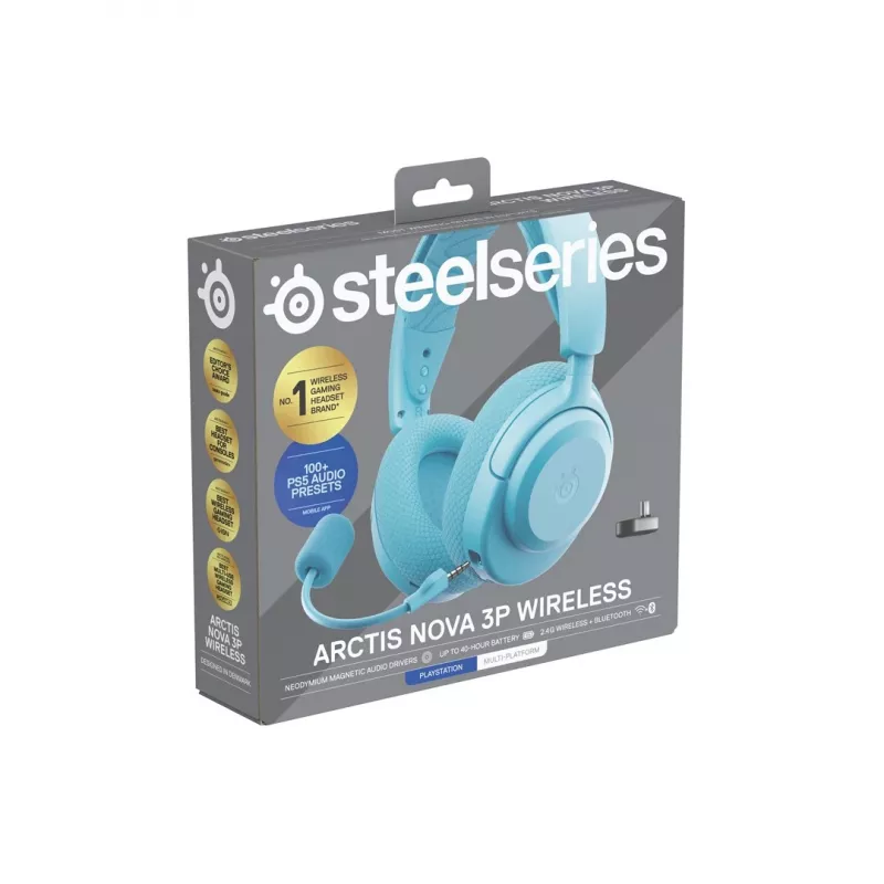 Steelseries Arctis Nova 3P Inalámbrico PS Aqua