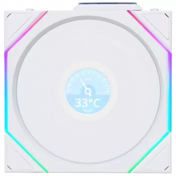 Ventilador de caja 120 mm Lian Li 12RTLLCD1W1W ARGB Wireless LCD Blanco