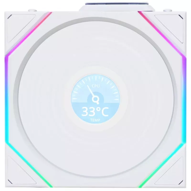 Ventilador de caja 120 mm Lian Li 12RTLLCD1W1W ARGB Wireless LCD Blanco