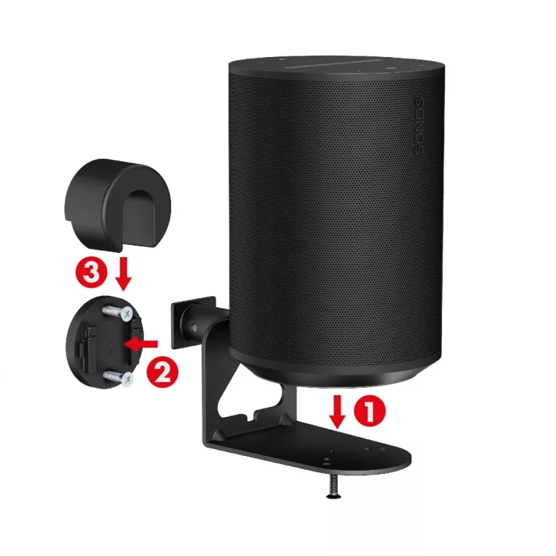 Soporte de pared MACLEAN MC-495 para 2 altavoces Sonos ERA, ángulo ajustable, robusto
