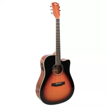 Guitarra electroacústica V-tone VEAG1 CE 4/4 madera — Dreadnought de tamaño completo, cutaway, tapa de abeto, fondo y aros de caoba, preamplificador incorporado