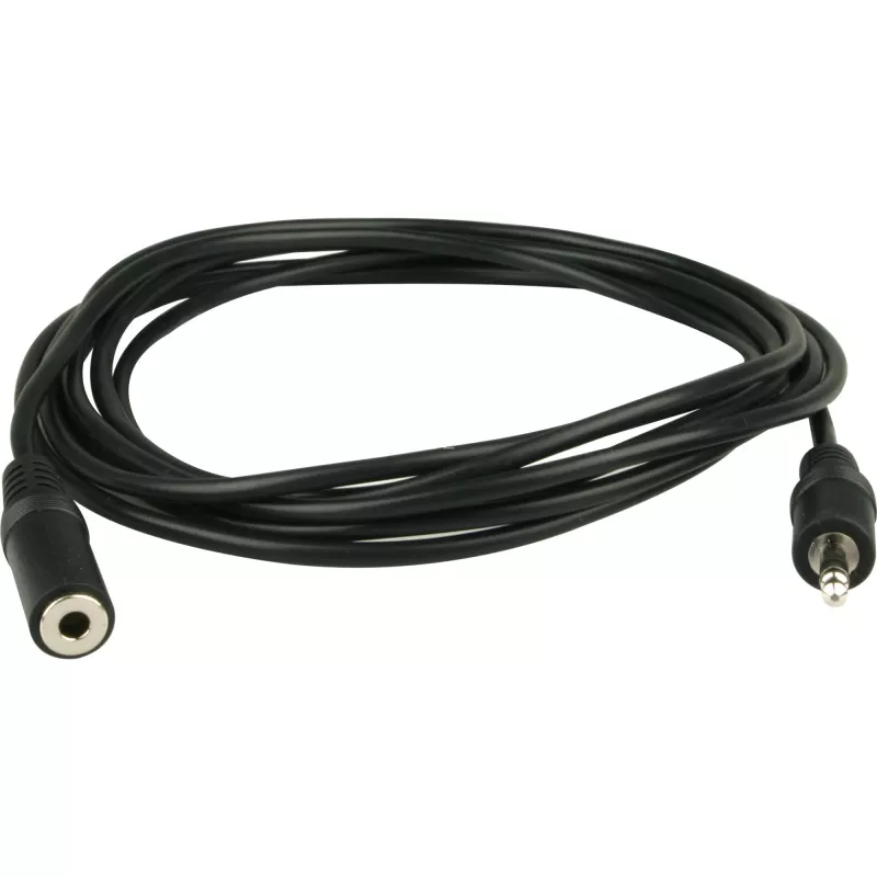 Wentronic Goobay cable alargador de jack 3,5 mm, negro, 3 m – conector jack 3,5 mm macho (3 polos, estéreo) > conector jack 3,5 mm hembra (3 polos, estéreo) (50432)
