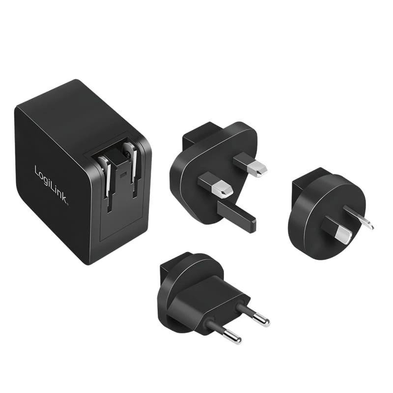 Cargador móvil LogiLink PA0302 universal negro carga rápida AC