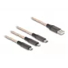 Cable USB DeLOCK 1,2 m USB 2.0 USB A USB C/Micro-USB B/Lightning transparente